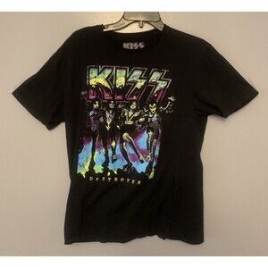 KISS Destroyer Band T-shirt Size Med. Black Rock N Roll Music T-Shirt .